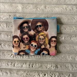 Retro Sunglasses Print Zip Pouch - Blue Trim